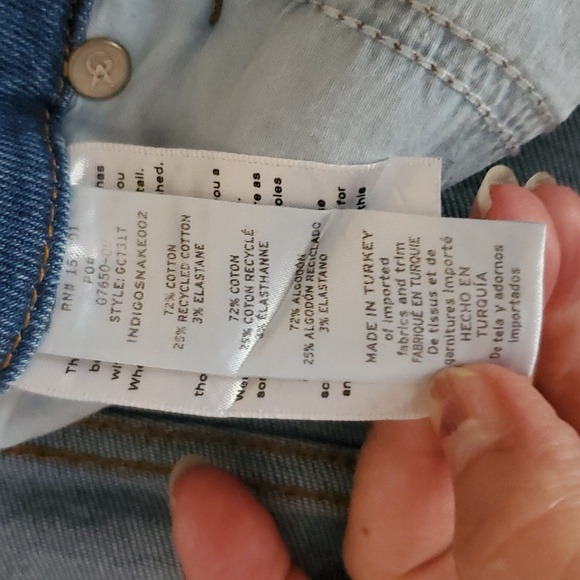 Good American Indigo Snake Print Shiny High-rise Jeans Size 12/31 - Picture 13 of 14